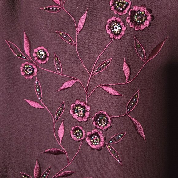 Vintage Y2K Women's 6P Formal Prom Wedding Guest Mother of Bride Beaded Embroide - Picture 7 of 13